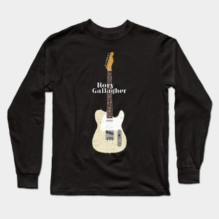 Rory Gallagher White 1966 Electric Guitar Long Sleeve T-Shirt